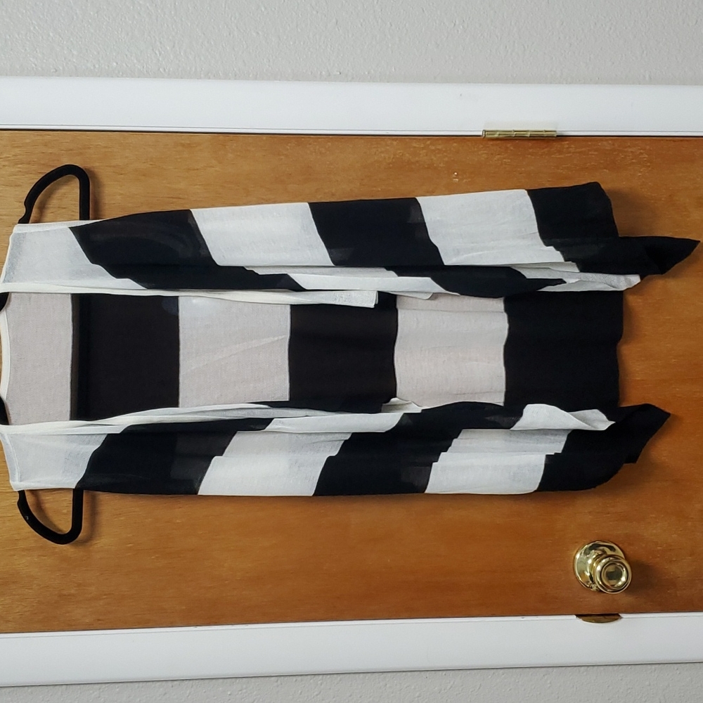 Sheer striped korean style vest